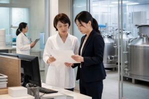 フェムテック事業のM&Aで医療連携・個人情報・保管設備の承継計画を確認する担当者